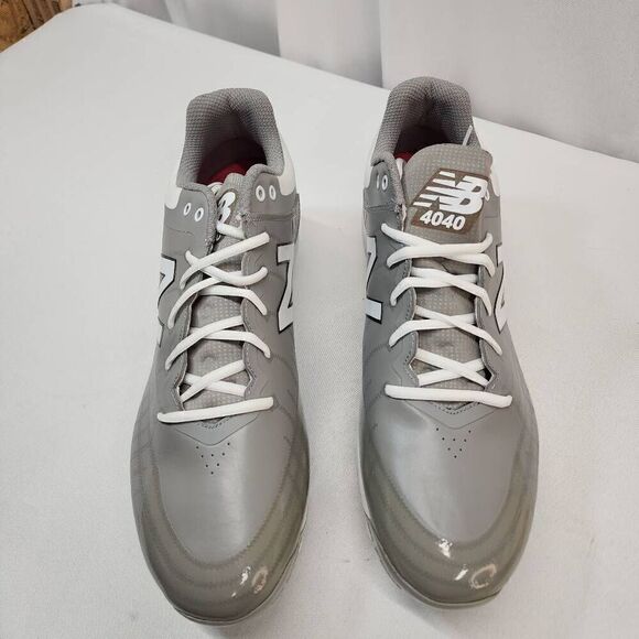 NEW New Balance 4040v5 Mens Size 16 L4040TG5 Grey/White Metal Baseball Cleats - Picture 7 of 10